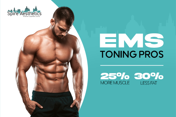 image of man with benefits of EMS toning pros treatment to help combat weight gain Finchampstead