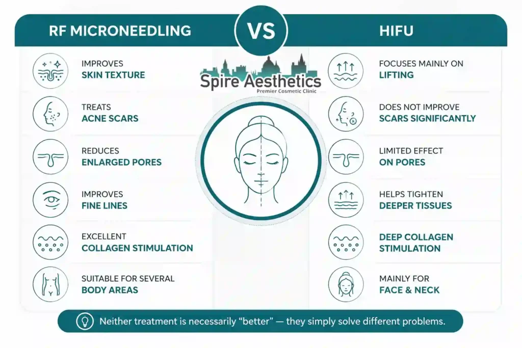 RF Microneedling vs HIFU: Which Treatment Gives Better Results Finchampstead?